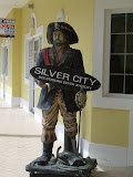 Pirate statue outside of one of the many jewelry shops.