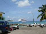Some of the cruise ships in port (hence the "invaders")