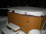 Obligatory hot tub for enjoying the snow under the stars.
