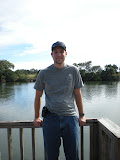 Chase in front of the Indian River.