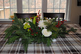 The centerpiece Mom made with fresh plants.