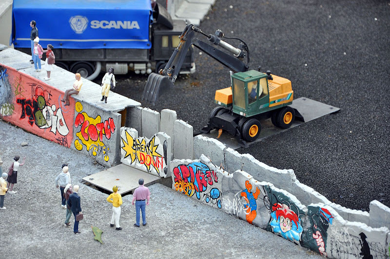 Макет Берлинской стены в Мини-Европе в Брюсселе