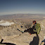 Michelle haning her fee over the edge of the summit....yikes