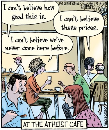 At the atheist cafe Atheist cafe