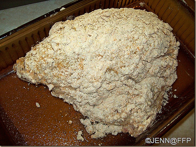 flour coated chicken breast