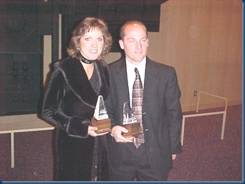 Photo of Rhonda Vincent & Darrin Vincent taken after the IBMA Awards 2003, Louisville, KY, Photo by Gary Robertson