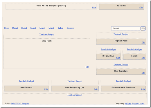 Struktur template valid XHTML Struktur template valid XHTML