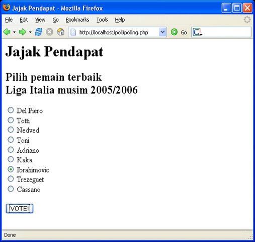 Membuat Aplikasi Jajak Pendapat Dengan PHP - Gambar1 Membuat Aplikasi Jajak Pendapat Dengan PHP - Gambar1