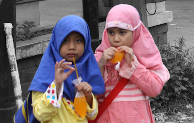 Little girls on street, Jakarta