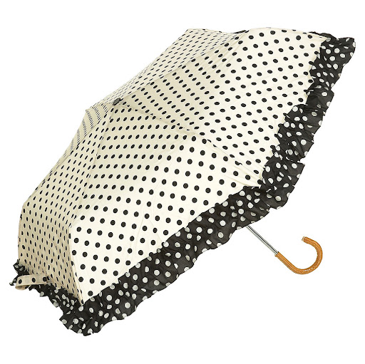 Retro Frilly Polka Dot Umbrella by Topshop