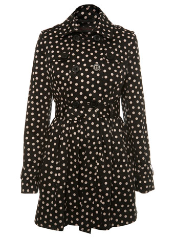 Polka Dots Print Mac Coat by Miss Selfridge