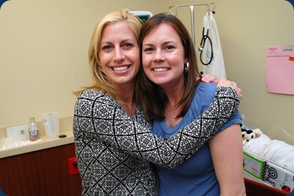 Katie and Erin enjoy some last moments in the NICU