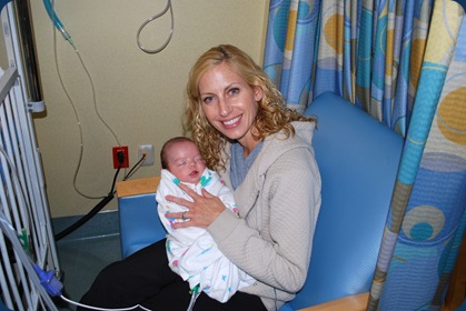 Landon post surgery in mommas arms Landon post surgery in mommas arms