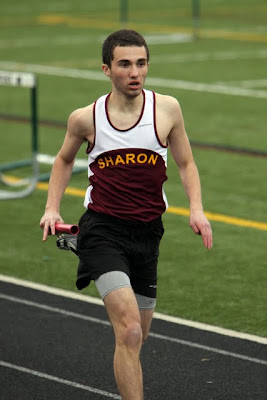 2010-11 Captain-Elect Josh Arons running with intensity on an opening 4 x 400m relay leg!