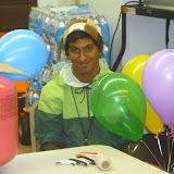 Nicholas helping with the balloons