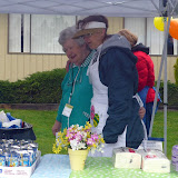 Ladies setting up the food station