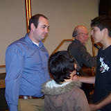 Pastor Mark talking with Cole and Zach