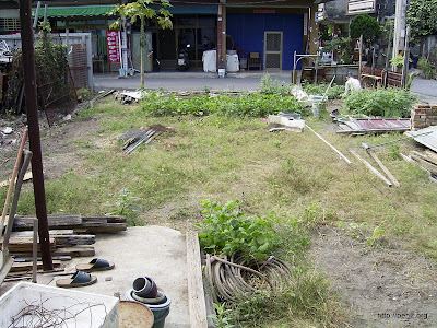 未來的鄰居(從建地往外看出去)，爸爸入鏡了 。