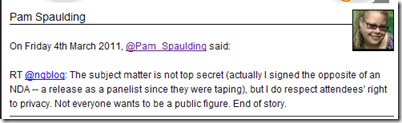 TwitLonger- RT @ngblog- The subject matter is not top secret (actually I signed the opposite of an NDA -- a rele_1299278832996