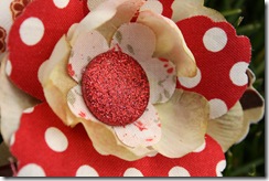 Petal fabric flower_red close up