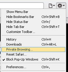Start Private Browsing on Safari 4 Start Private Browsing on Safari 4