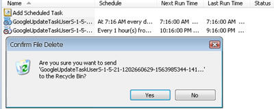 Remove the Scheduled Task created for GoogleUpdate.exe Remove the Scheduled Task created for GoogleUpdate.exe