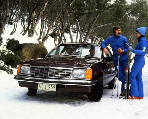 VB Commodore SLE in the snow