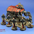 Dark Mechanicus Protectors and Stalker Plague Marines and Rhino 2.jpg