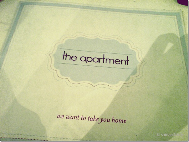 The apartment menu