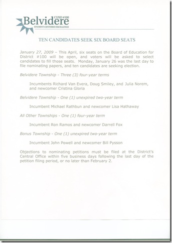 Notification of Candidacy