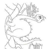 O Dragao eo Castelo para colorir