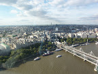View from the London Eye over Charing Cross Station and the Thames River
