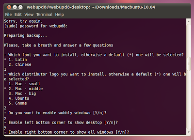macbuntu installation script running