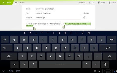 Android 3.0 honeycomb keyboard screenshots