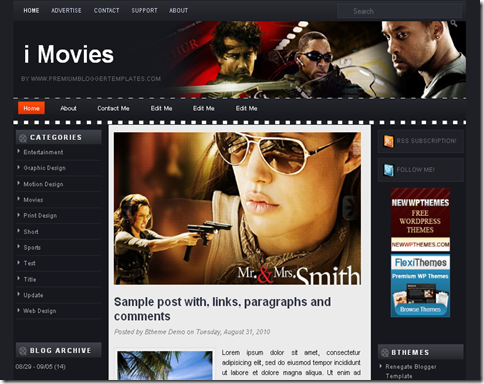 I Movies Blogger Template