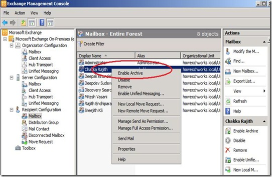 Archive Mailbox In Exchange 2010