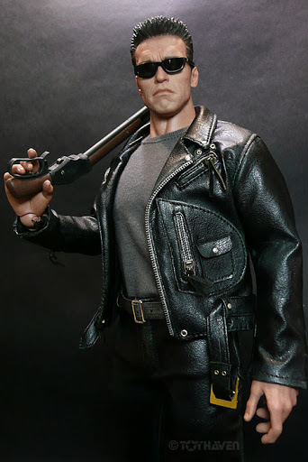 Details about   1/6 T-800 Arnold Black Leather Motorcycle Jacket Set For 12" Hot Toys Figure USA 