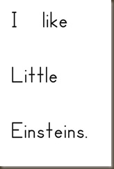 I like little einsteins text page