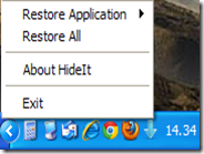 Nascondere le applicazioni in esecuzione nella task tray di Windows con HideIt