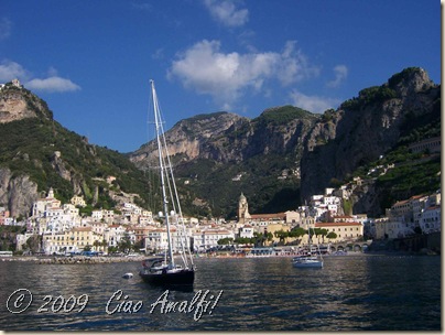 Ciao Amalfi Coast Blog Amalfi with sailboat