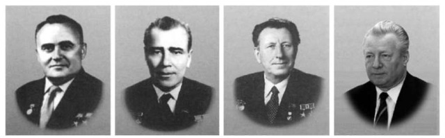 General Designers: S.P. Korolev (1907-1966), M.K. Yangel' (1911-1971), V.F. Utkin (1923-2000), S.N. Konyukhov (1937-).