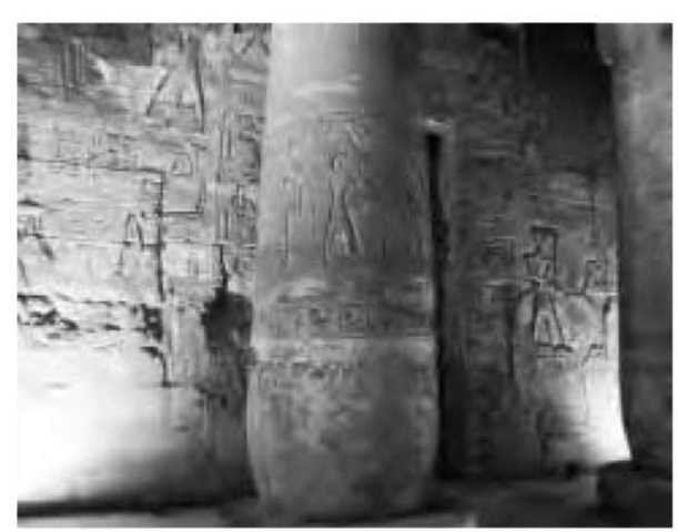 A view of the tomb of Seti I at Abydos, a cenotaph temple that honors the deity Osiris and eternity.