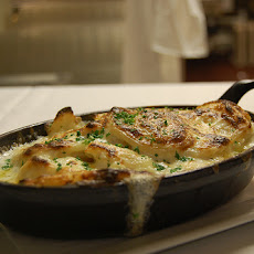 Scalloped Yukon Gold and Sweet Potato Gratin with Fresh Herbs