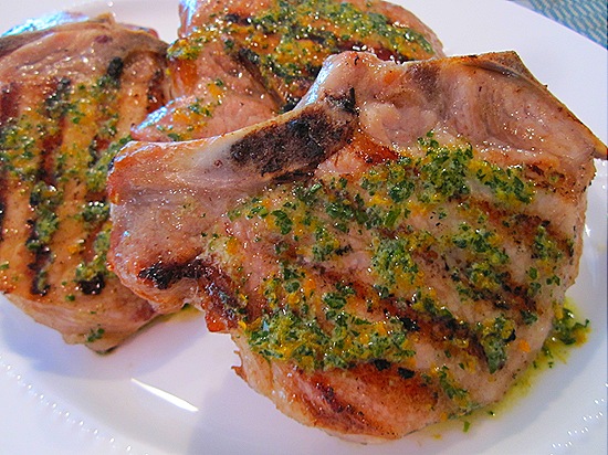 Grilled Pork Chops with Orange-Tarragon Butter