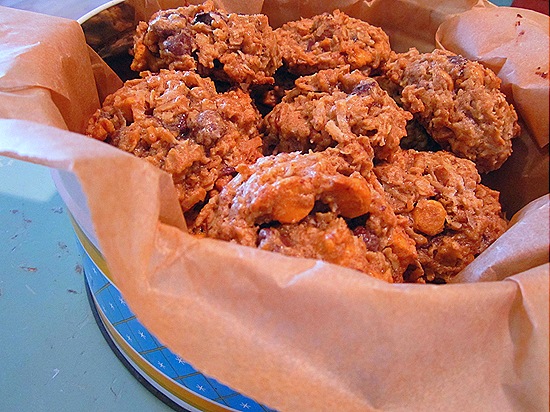 Oatmeal Cookies with Chocolate, Butterscotch, Pecan and Coconut