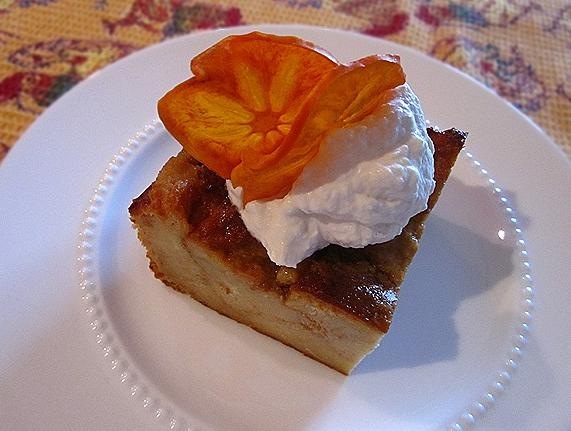 [Persimmon Bread Pudding with Whipped Cream and Dried Persimmon Slices[4].jpg]