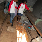  &ndash; Lucy and Ann Marie look down the ladder from the bridge home, Jan 17, 2008 ......© 2008 NHA Photo.
