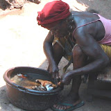  &ndash; Woman making use of old dried meat. May 2007 (James Mansaray, photographer)