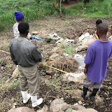  &ndash; Measuring and preparing the Nazareth House land for the school building. June 29, 2007. © NHA, J Mansaray 2007