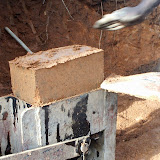  &ndash; 19 August 20007, making mud bricks which will fill the foundation and build the walls of school. These bricks will then be plastered with concrete. ...© 2007 NHA photos, J Mansaray